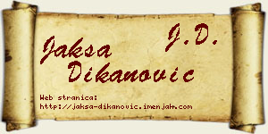 Jakša Dikanović vizit kartica